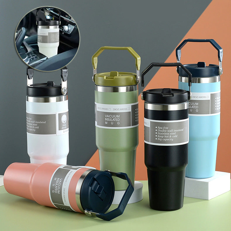 Sports Water Bottle With Handle  Stainless Steel