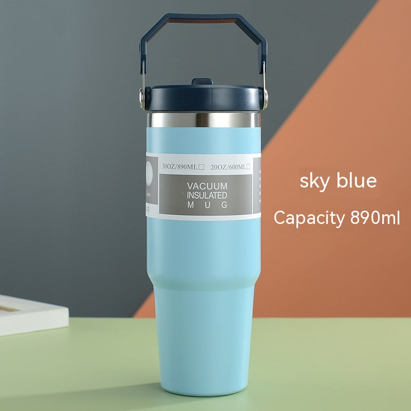 Sports Water Bottle With Handle  Stainless Steel