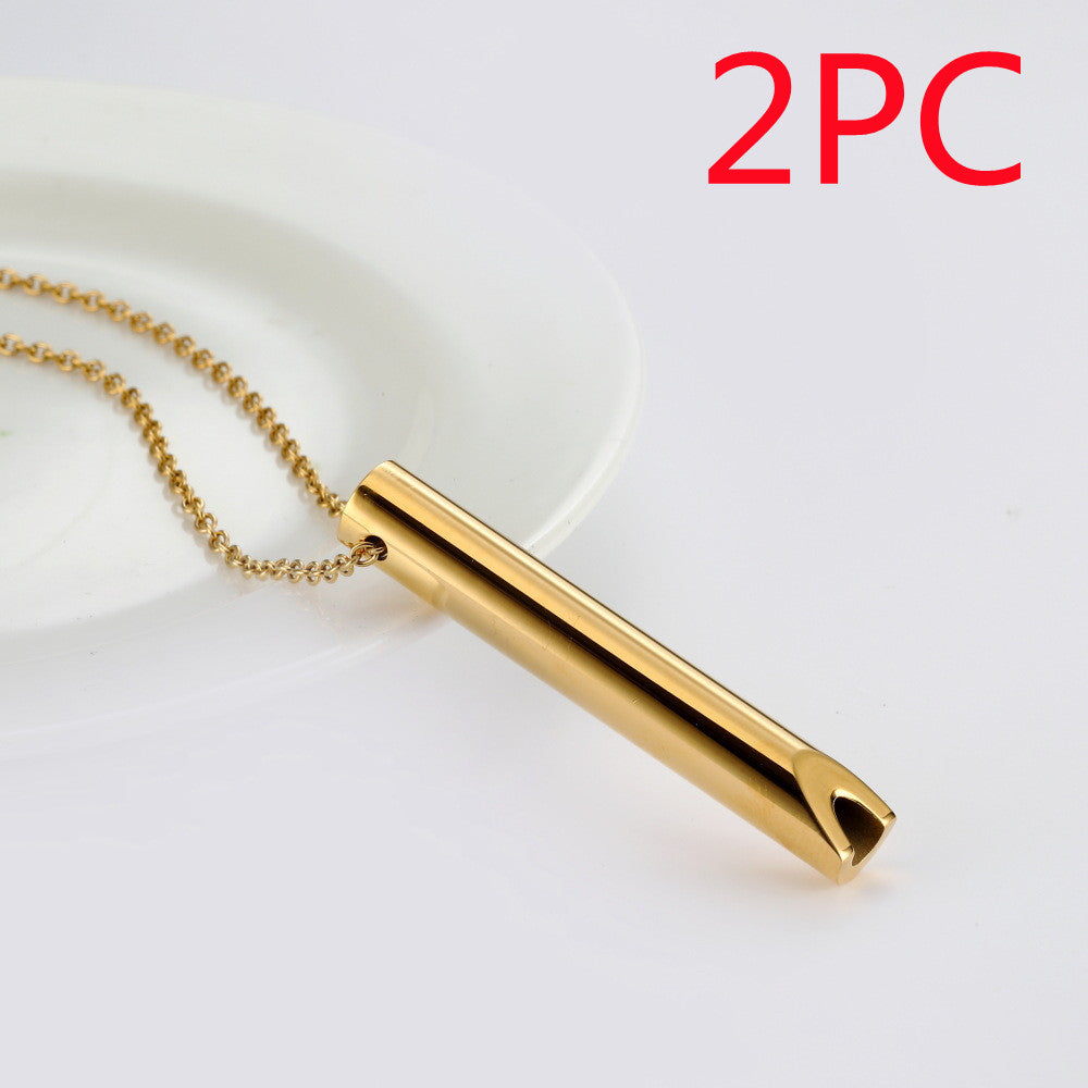 Breathing Necklace Relieve Pressure Stainless Steel