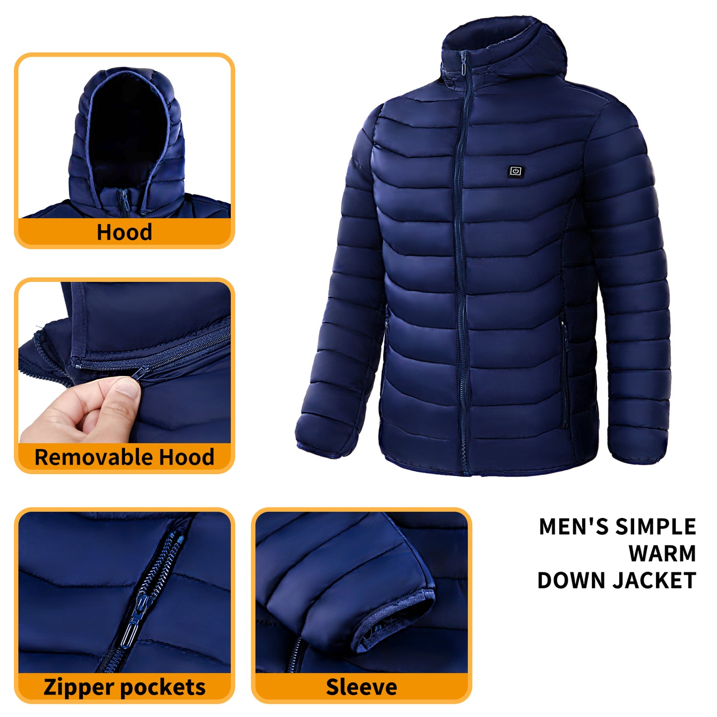 Men Electric Heating Jacket Insulated  Windbreaker