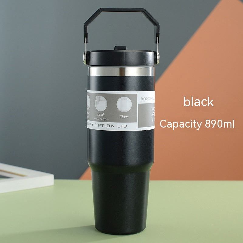 Sports Water Bottle With Handle  Stainless Steel