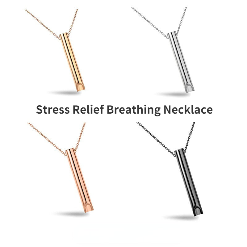 Breathing Necklace Relieve Pressure Stainless Steel