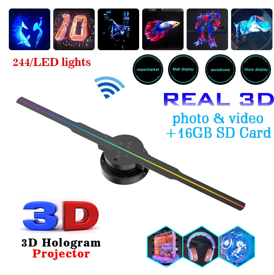 3d Holographic Projector Led Luminous Sign Light