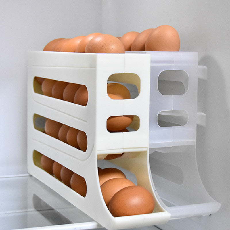 Refrigerator 4-Layer Automatic Egg Roller Sliding  Kitchen Gadgets