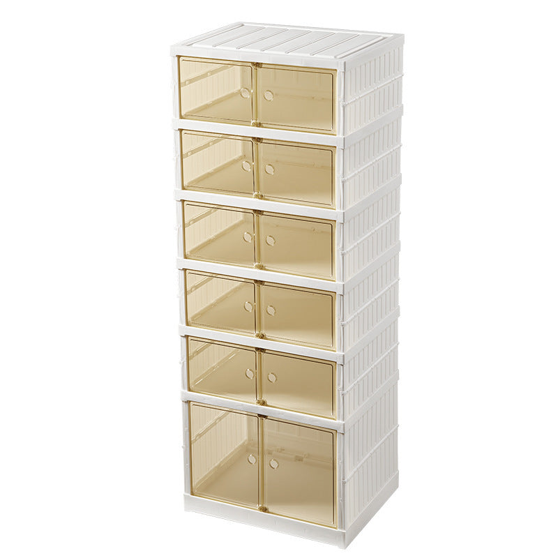 Double Row Folding Shoe Cabinet Transparent Box