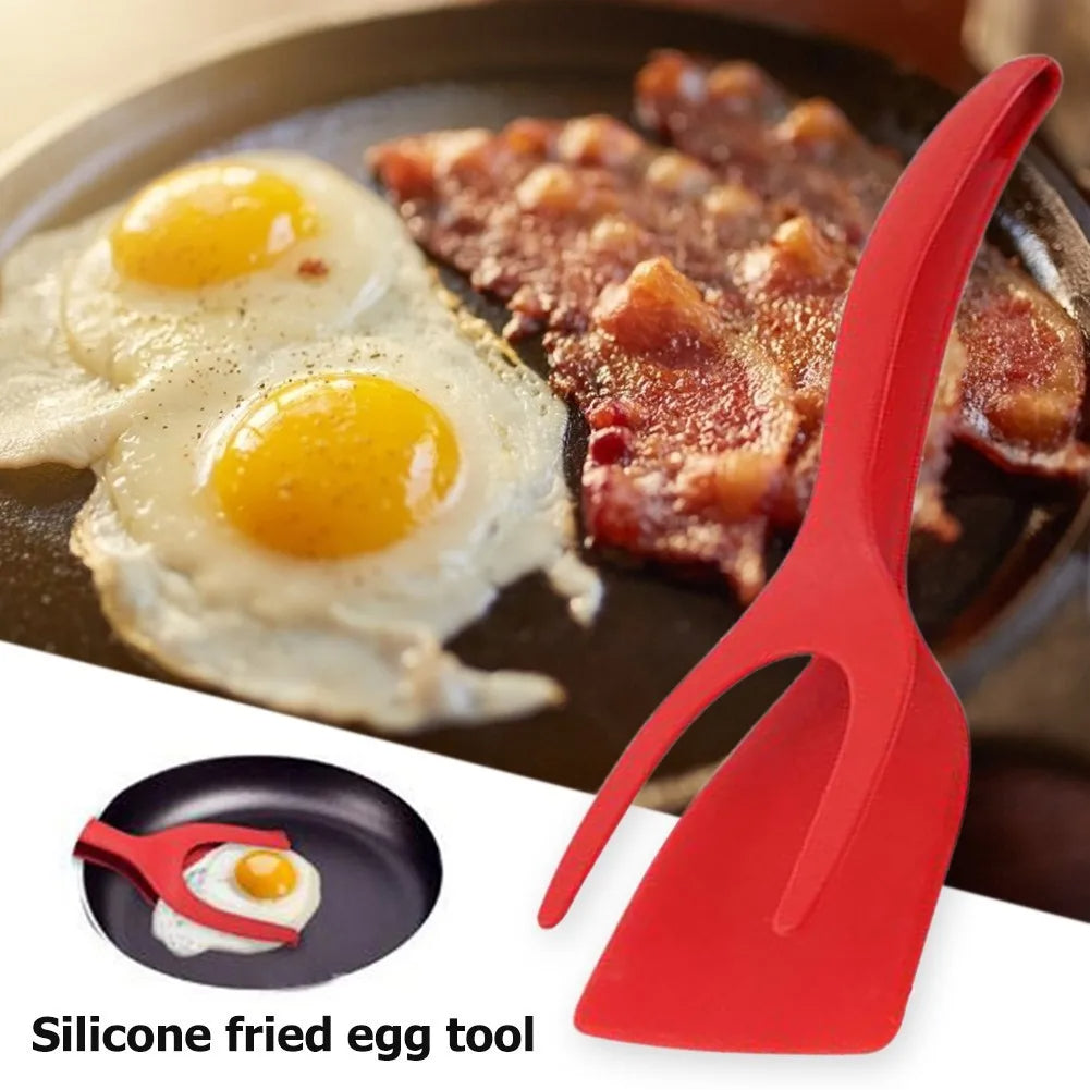 2 In 1 Grip And Flip Tongs Egg Spatula Tongs Clamp  Kitchen Accessories