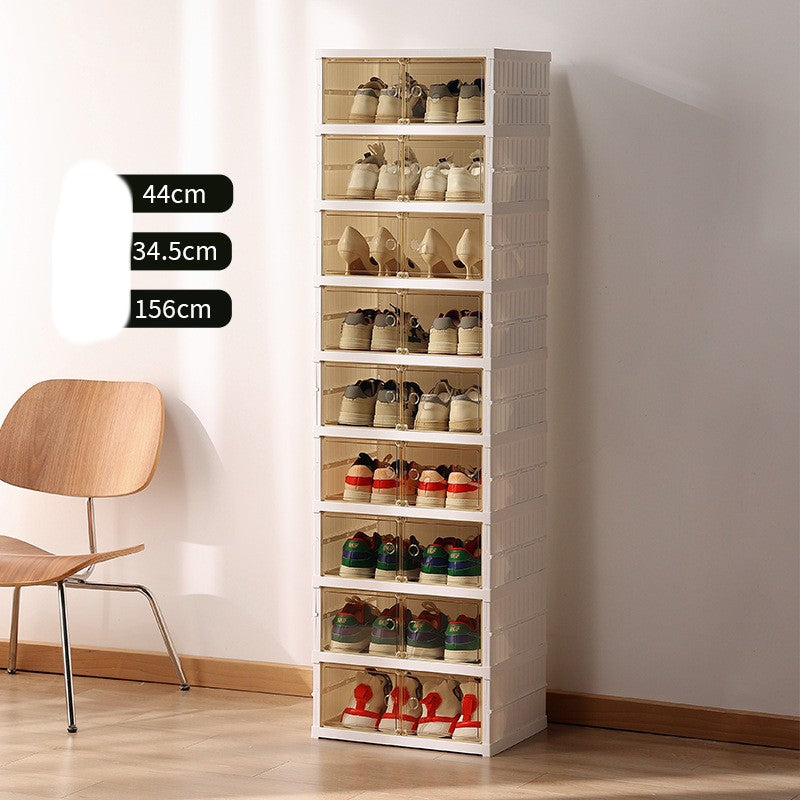 Double Row Folding Shoe Cabinet Transparent Box