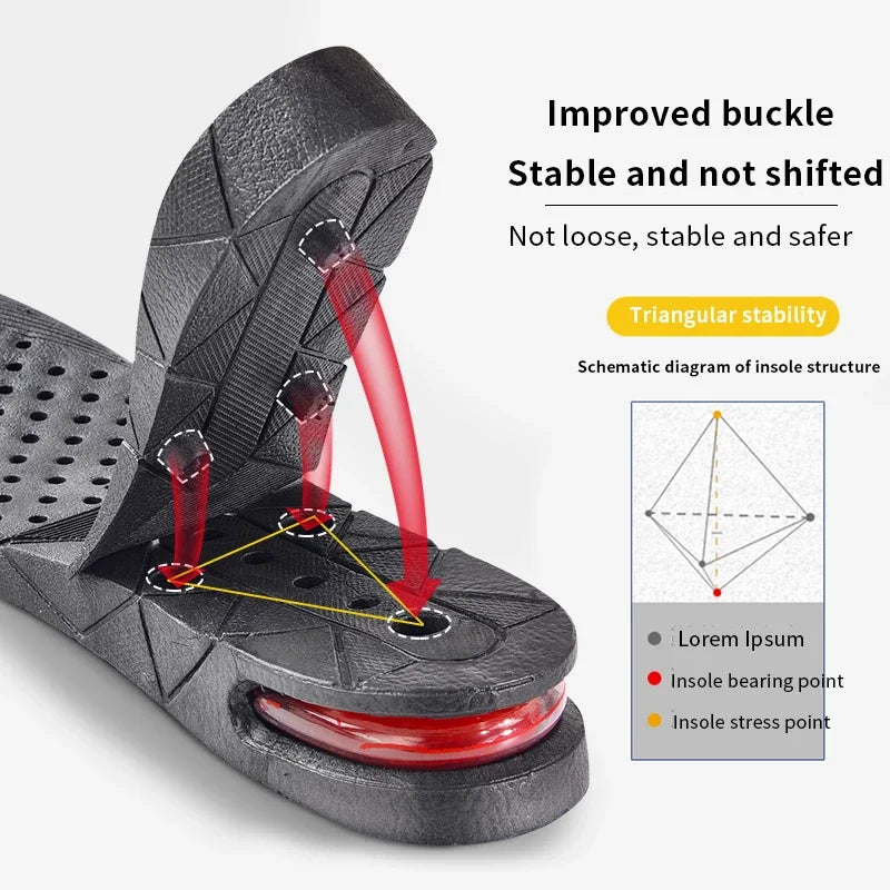 Plantilla ajustable invisible para aumento de altura para zapatos. 