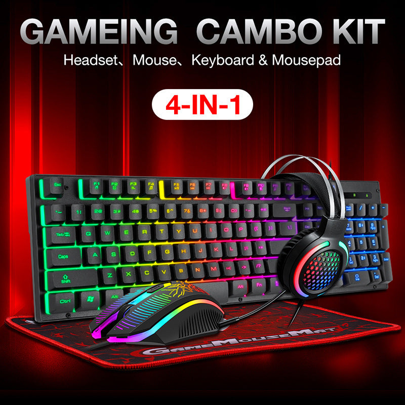 Gaming Keyboard Mouse Headset Mouse Pad