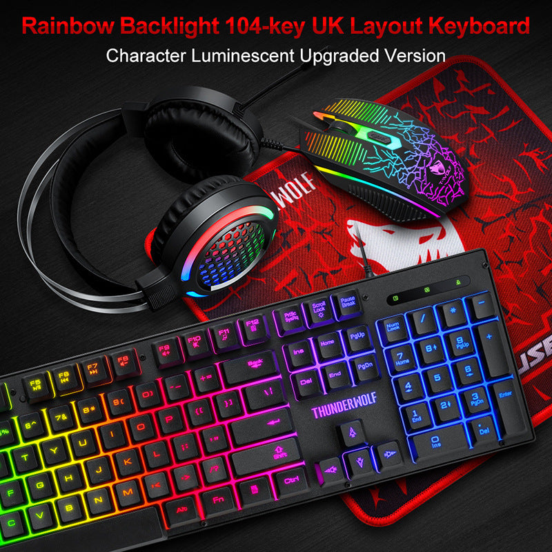 Gaming Keyboard Mouse Headset Mouse Pad