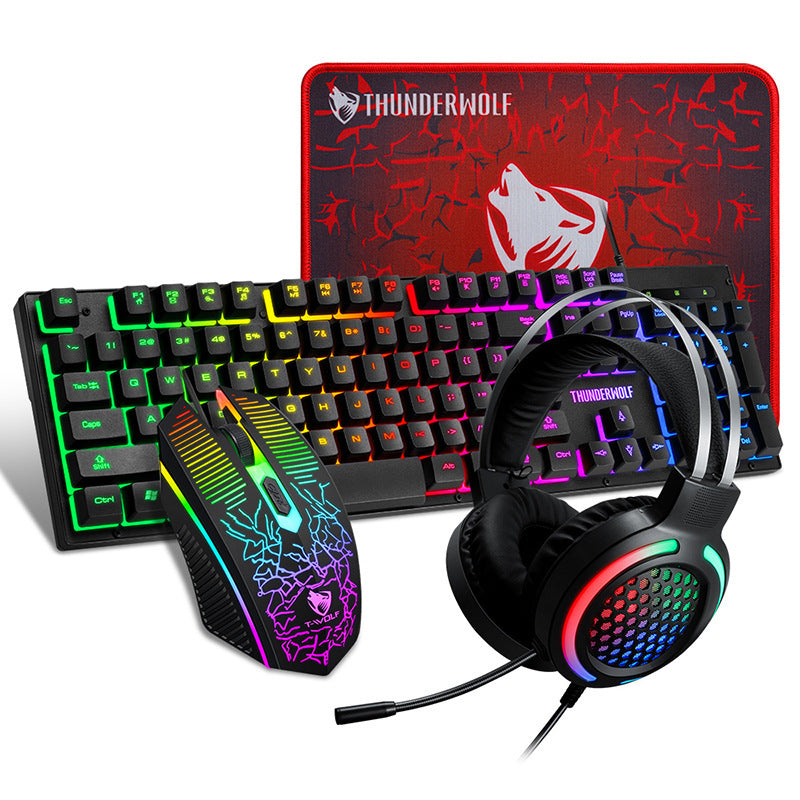 Gaming Keyboard Mouse Headset Mouse Pad