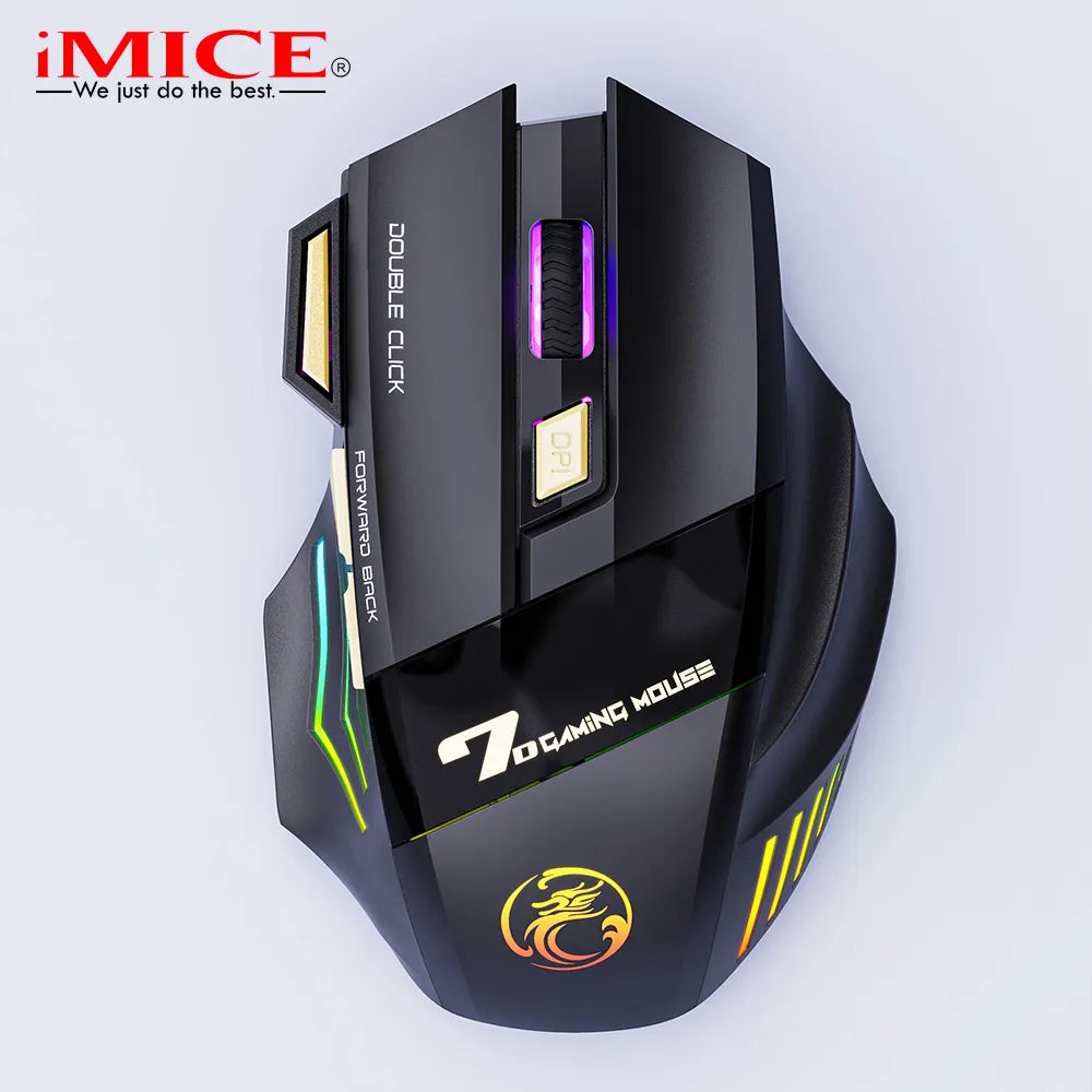 USB Gaming Mice Bluetooth Rechargeable With Light